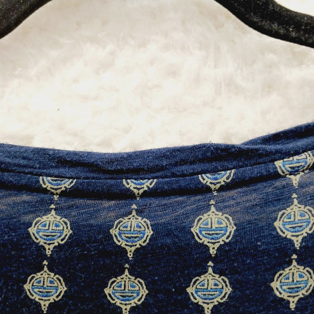 T-Shirt Women Navy Boho Bandana Festival Indie Art Western Cowgirl Y2K Size 2X - Picture 8 of 8